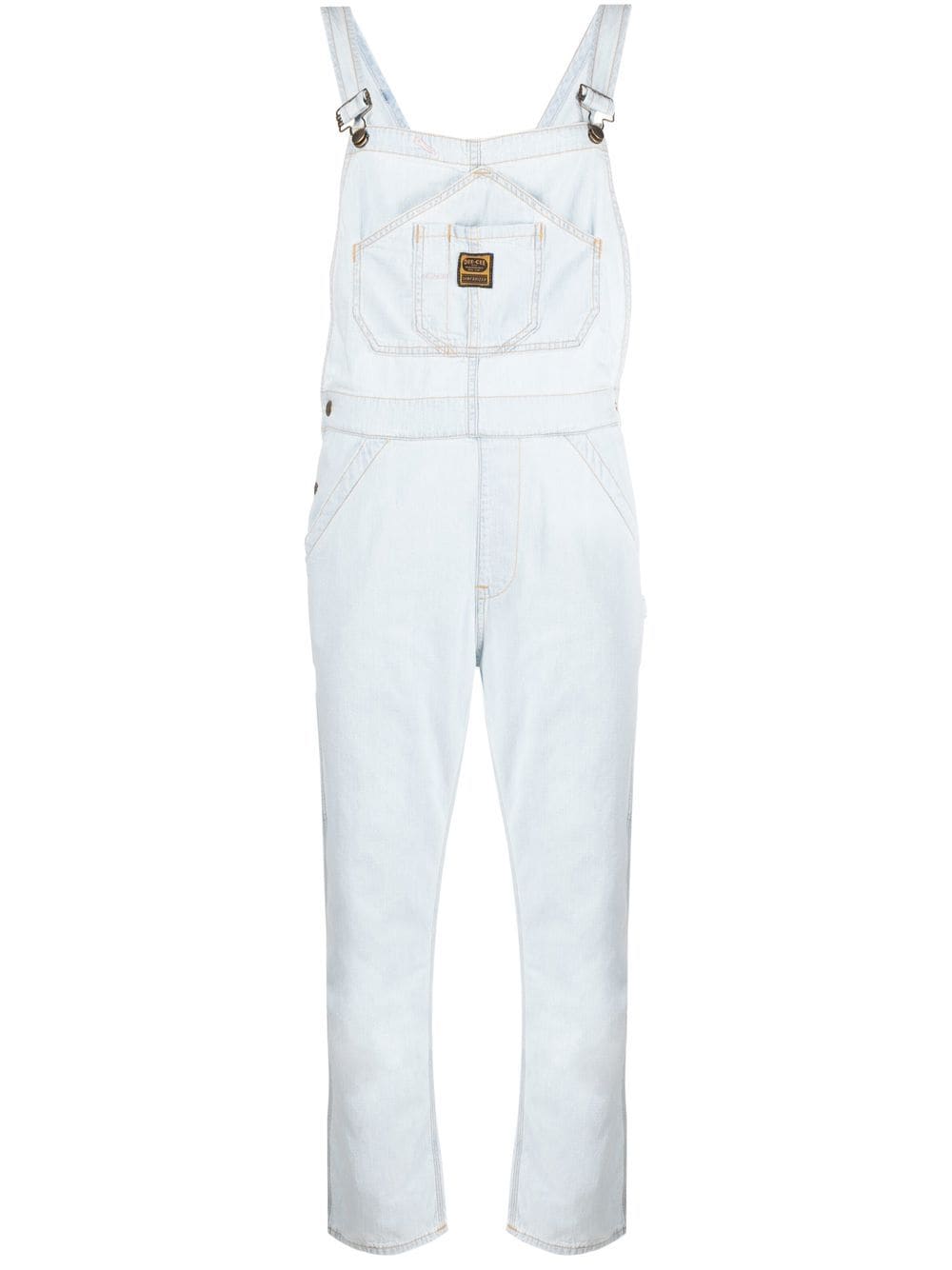 Washington Dee Cee logo-patch denim dungarees - Blue von Washington Dee Cee