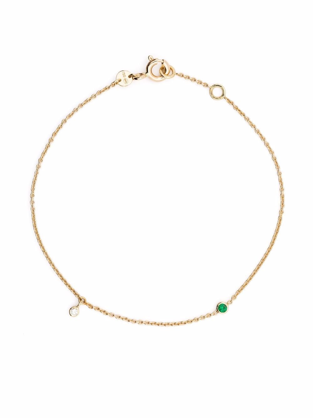 We by WHITEbIRD 18kt yellow gold Clarisse diamond emerald bracelet von We by WHITEbIRD