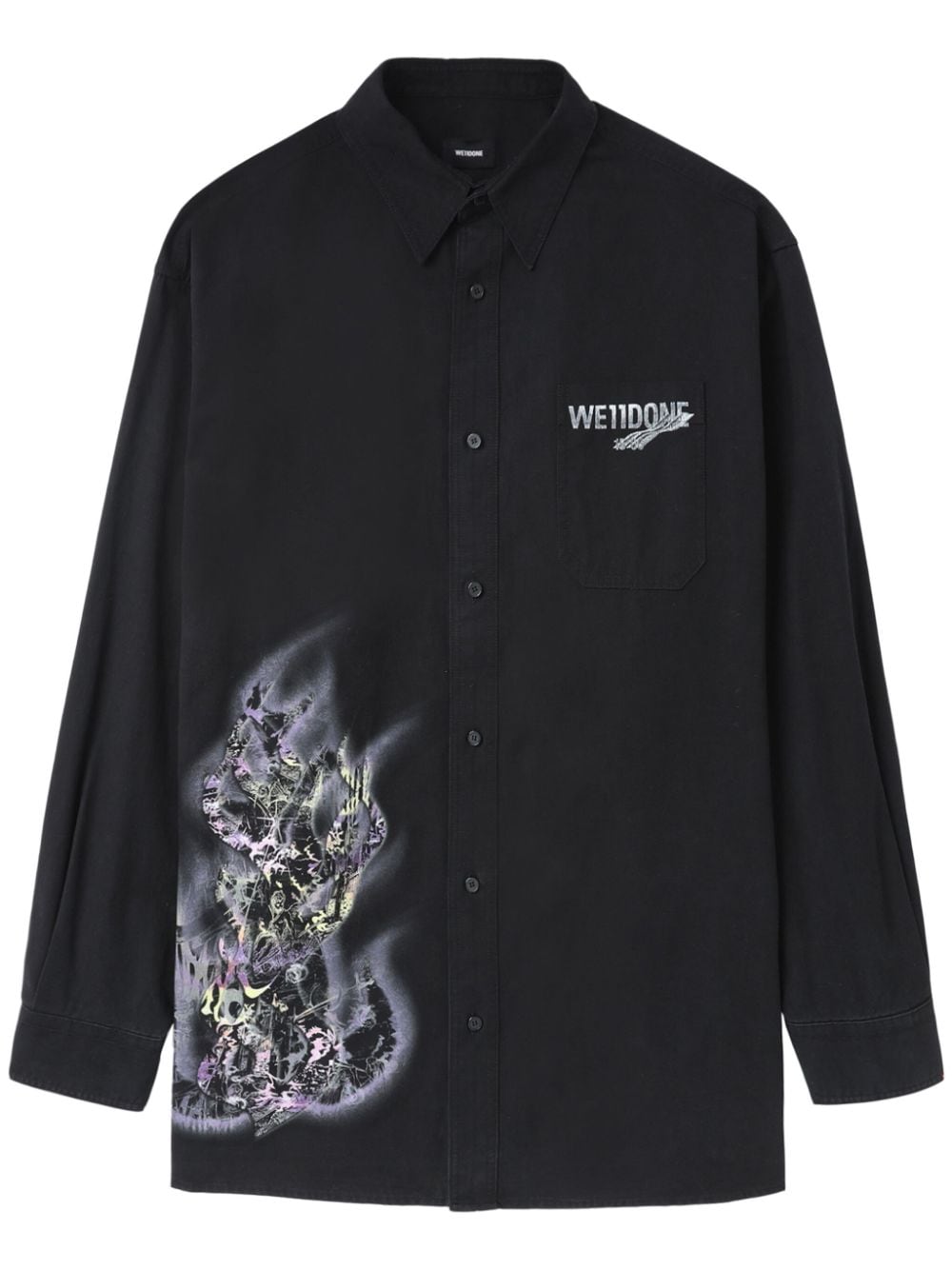 We11done Washed cotton shirt - Black von We11done