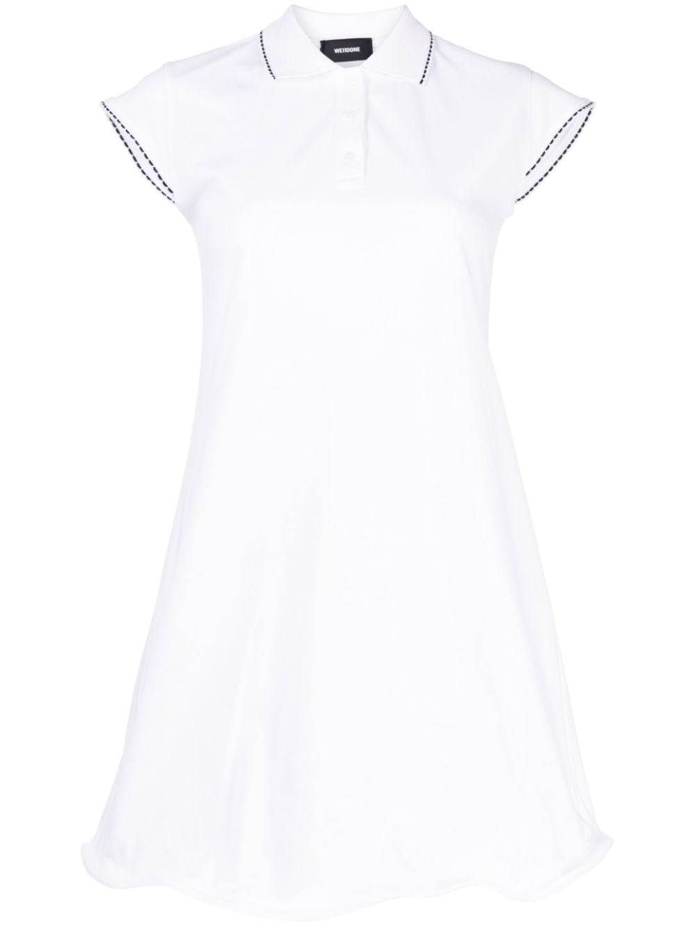 We11done contrast-stitching shirt dress - White von We11done