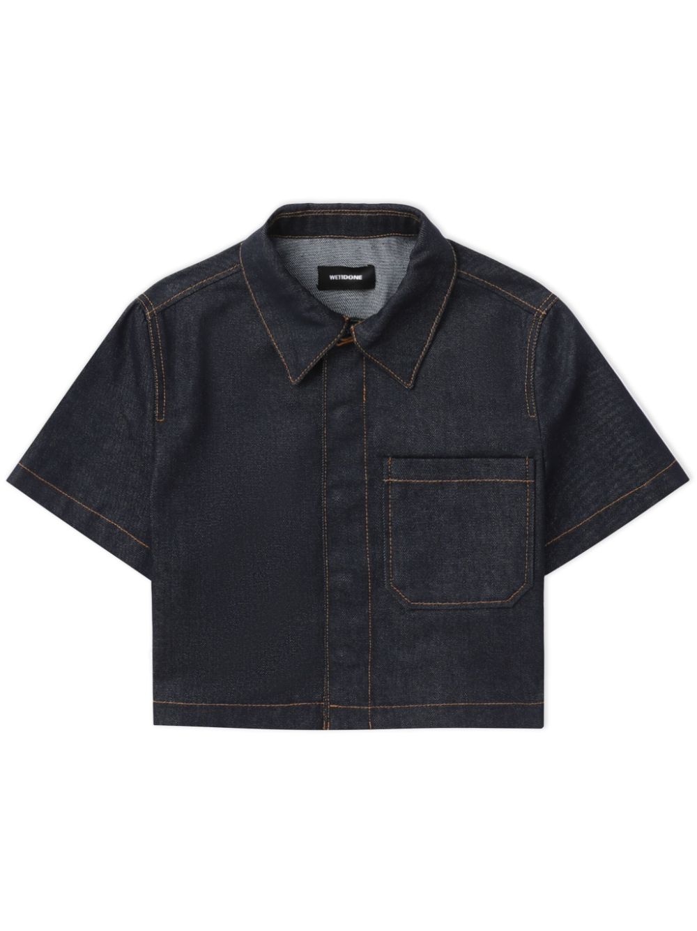 We11done cropped denim shirt - Blue von We11done