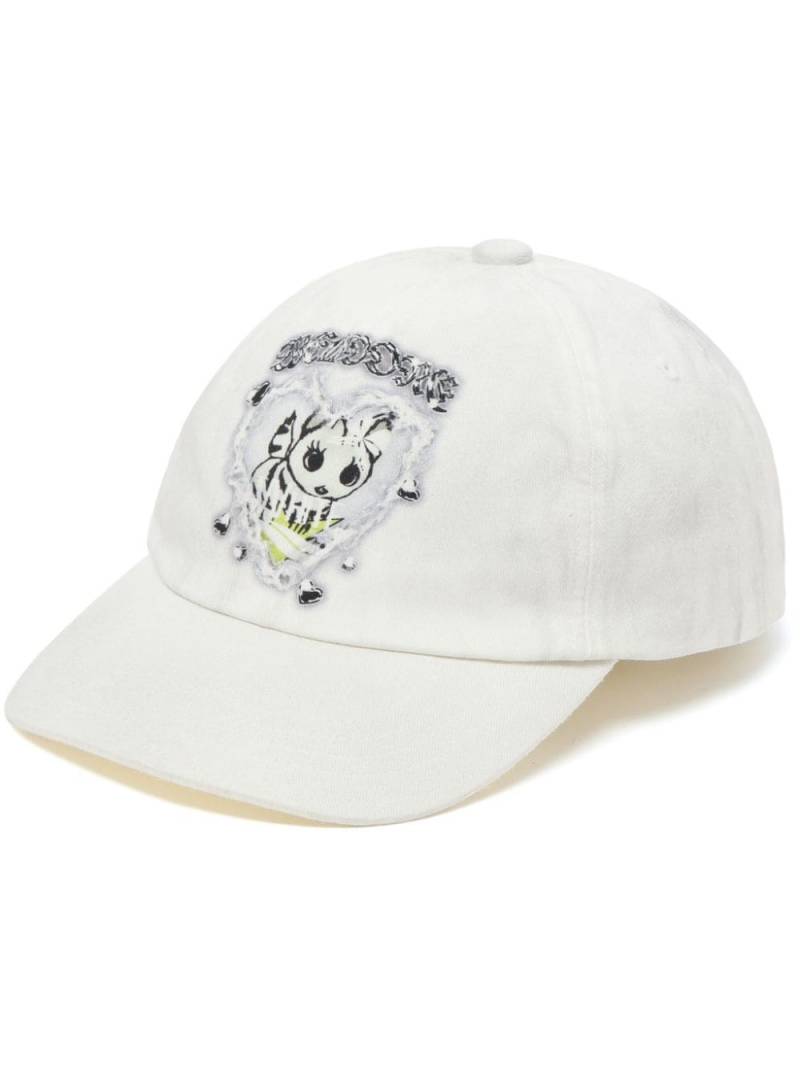 We11done graphic-print cotton cap - White von We11done