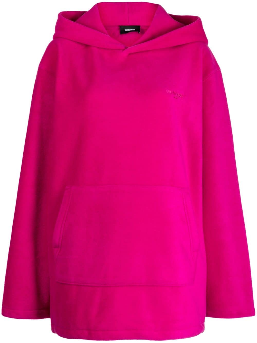 We11done logo-embroidered pouch-pocket hoodie - Pink von We11done