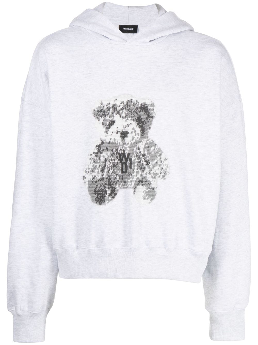 We11done logo-patch cotton hoodie - Grey von We11done