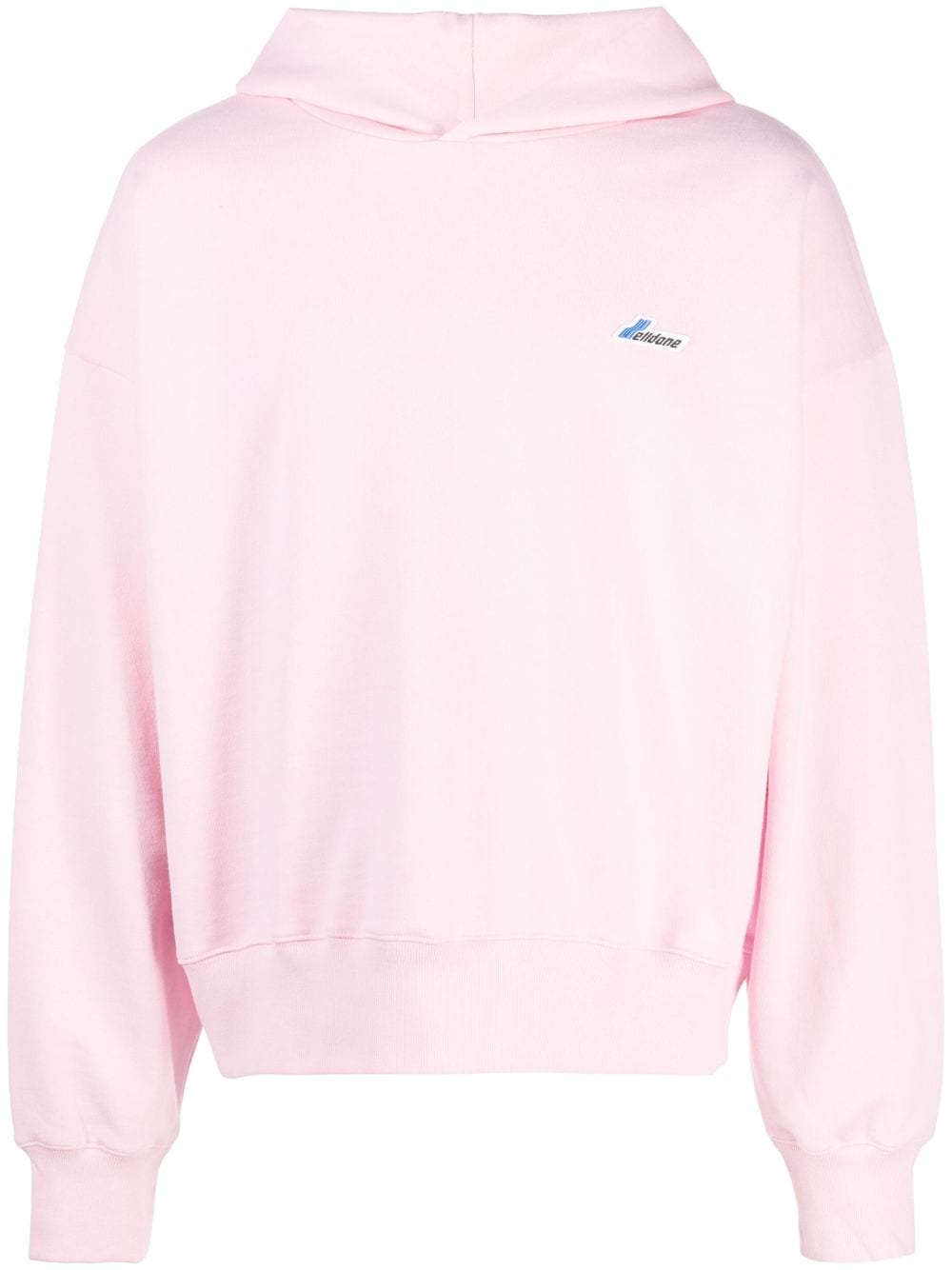 We11done logo-patch cotton hoodie - Pink von We11done