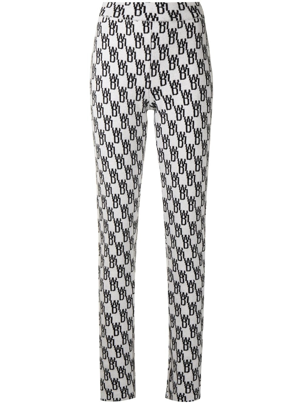 We11done logo pattern knitted leggings - White von We11done