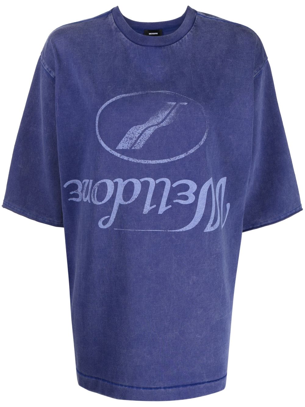 We11done logo-print cotton T-shirt - Blue von We11done