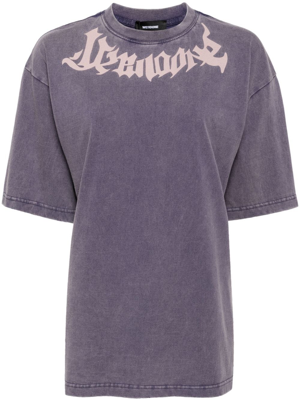 We11done logo-print cotton T-shirt - Purple von We11done