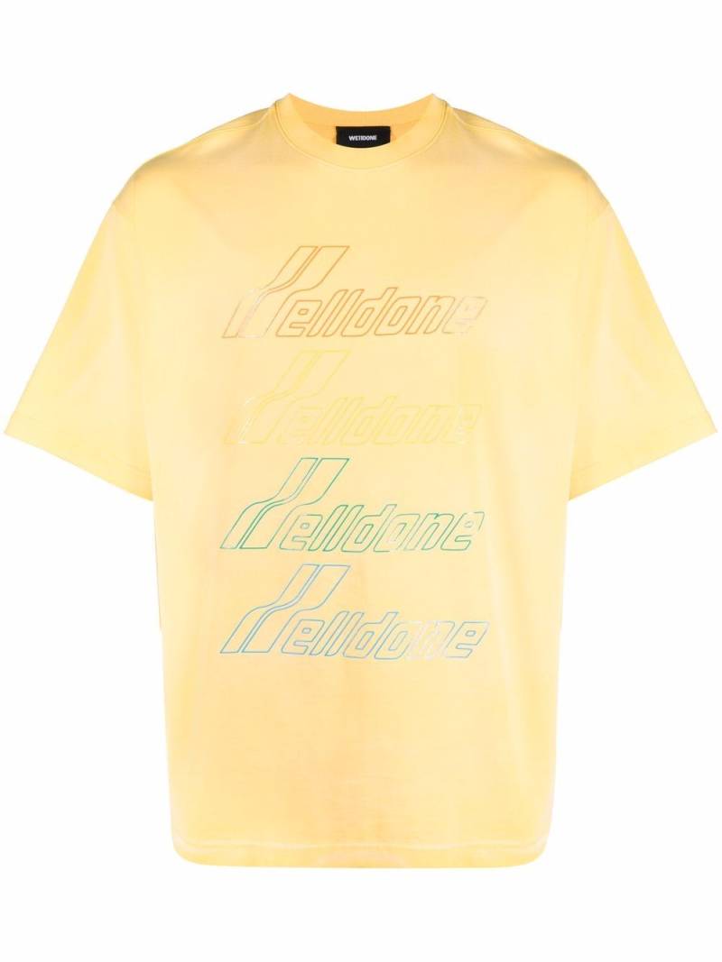 We11done logo-print cotton T-shirt - Yellow von We11done