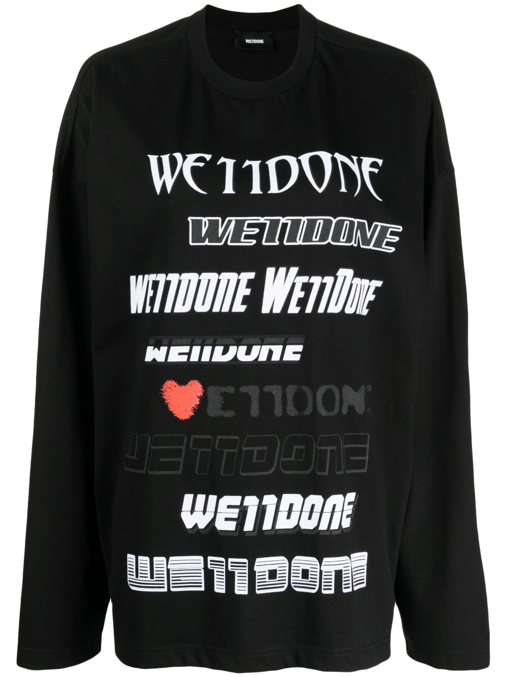 We11done logo-print cotton sweatshirt - Black von We11done