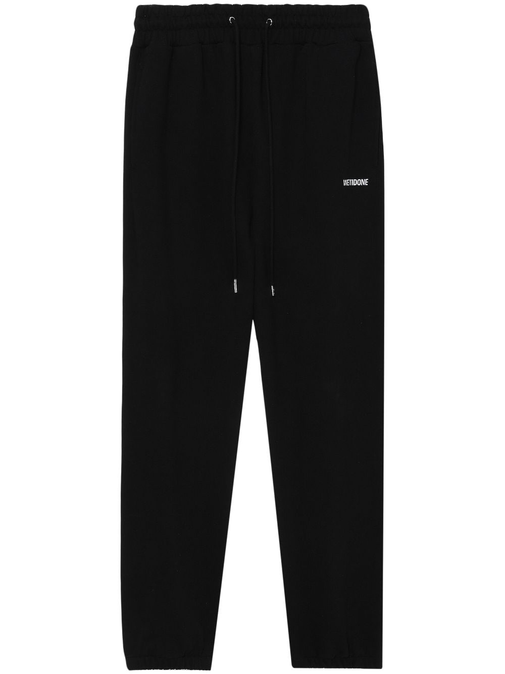 We11done logo-print cotton track trousers - Black von We11done