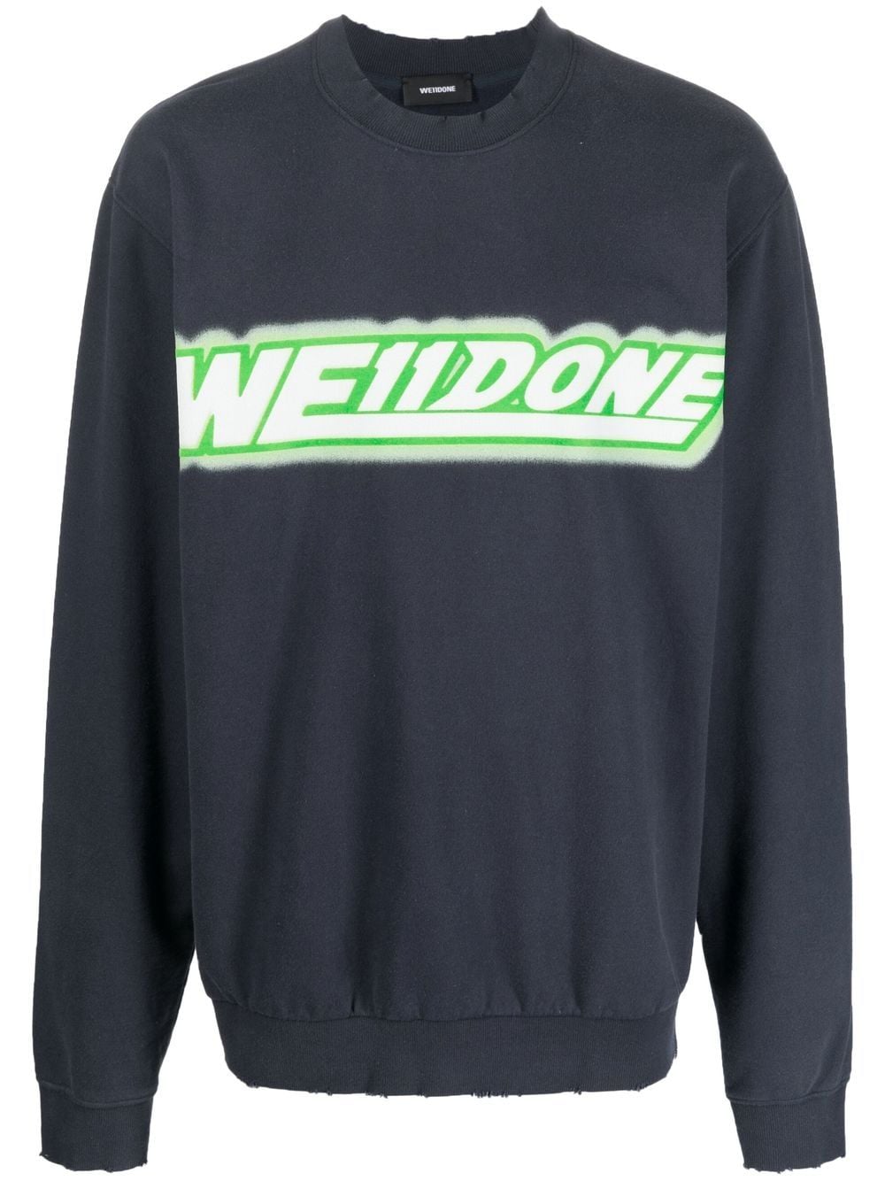 We11done logo-print detail sweatshirt - Blue von We11done