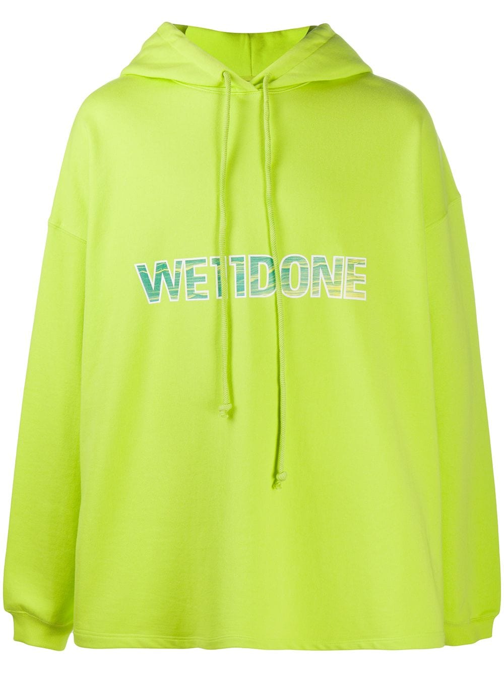 We11done logo print hoodie - Green von We11done