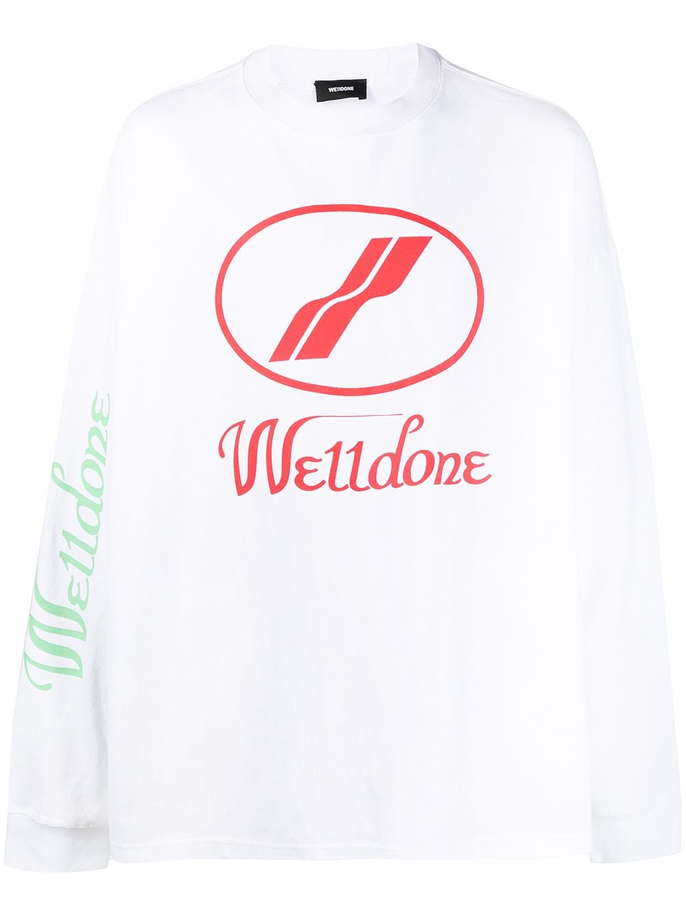 We11done logo print long-sleeved T-shirt - White von We11done