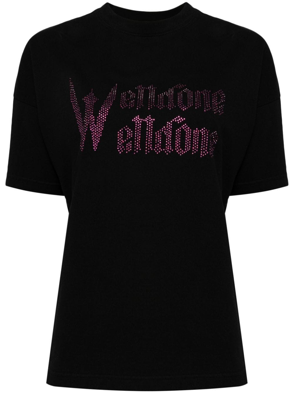 We11done rhinestone-embellished cotton T-shirt - Black von We11done