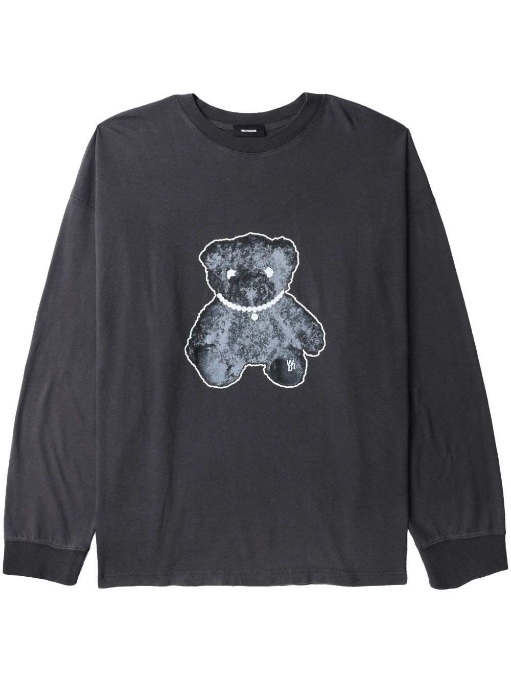 We11done teddy bear-print cotton T-shirt - Black von We11done