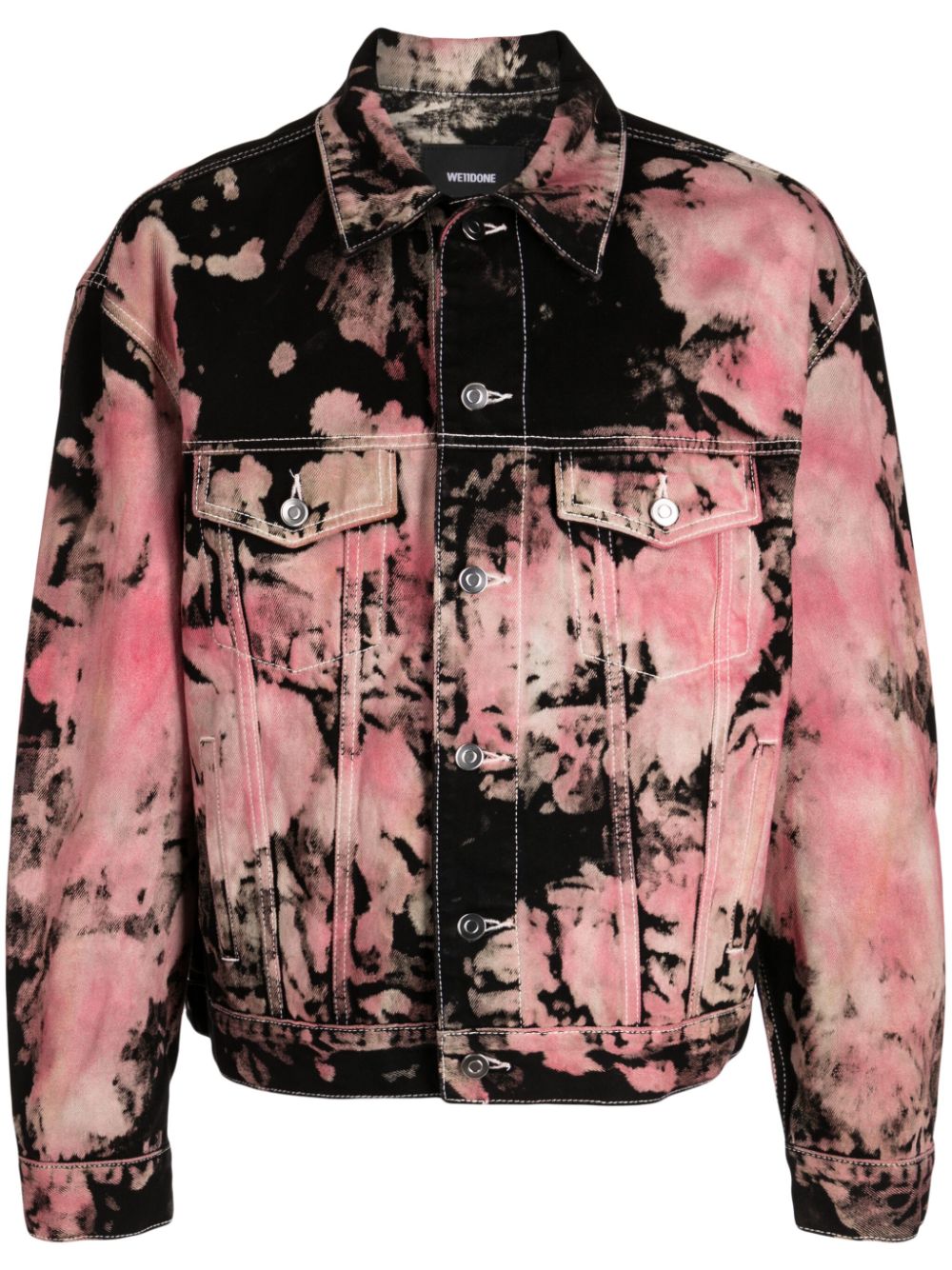 We11done tie-dye panelled denim jacket - Pink von We11done