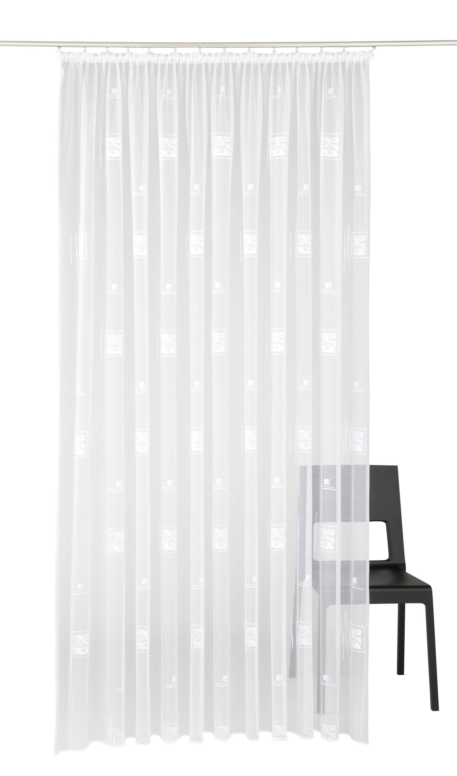 Weckbrodt Gardine »Alexa«, (1 St.), Jacquard, strukturiert,halbtransparent, Allover,Motiv, Bleiband, Store von Weckbrodt