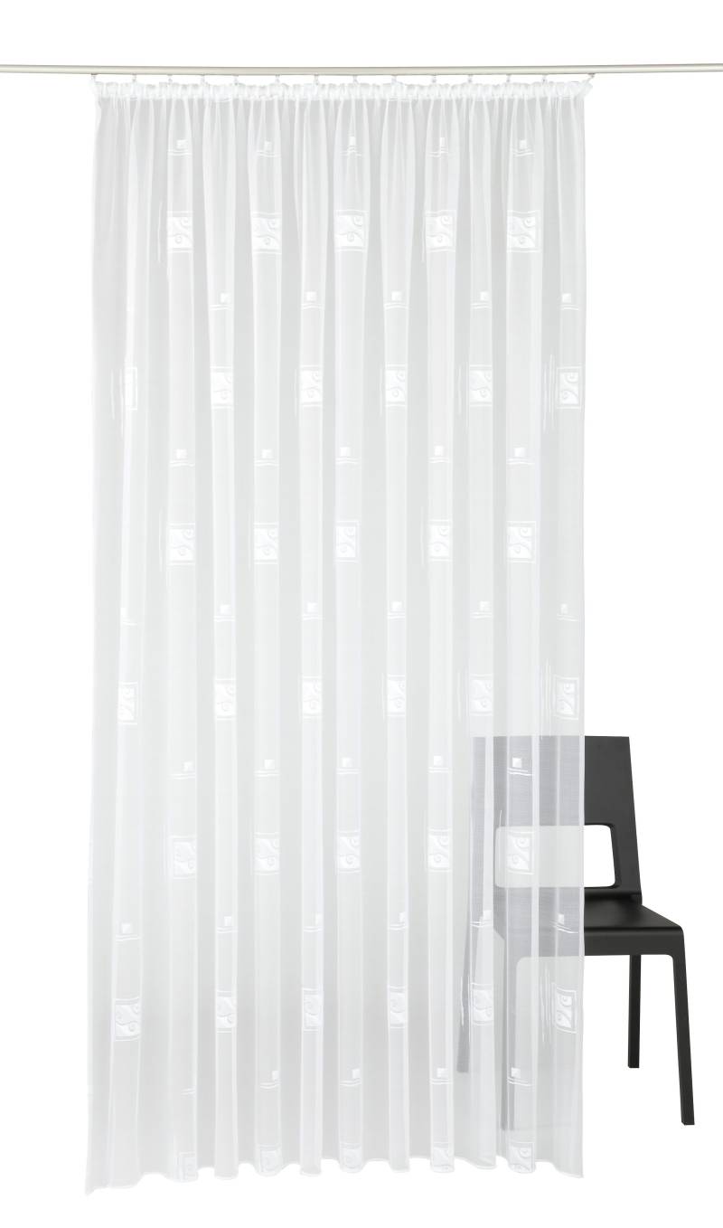 Weckbrodt Gardine »Alexa«, (1 St.), Jacquard, strukturiert,halbtransparent, Allover,Motiv, Bleiband, Store von Weckbrodt