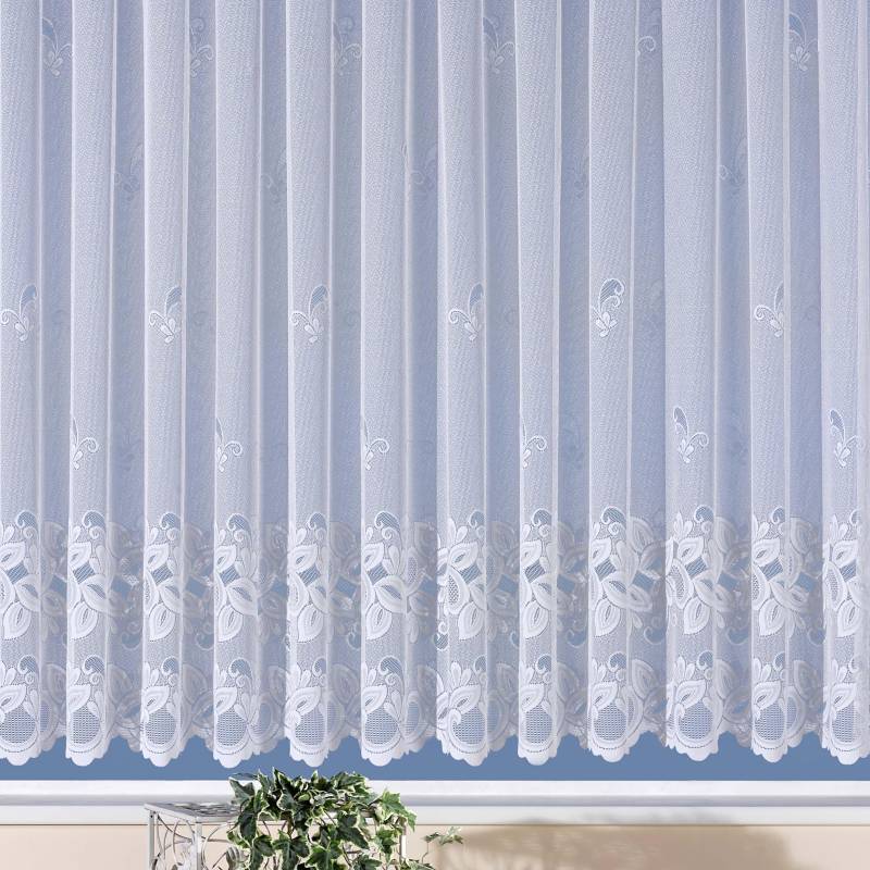 Weckbrodt Gardine »Basel«, (1 St.), Jacquard, strukturiert, halbtransparent, Allover,Motiv, Bordüre, Store von Weckbrodt