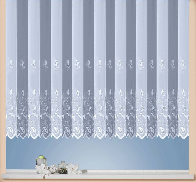 Weckbrodt Gardine »Brüssel«, (1 St.), echte Stickerei, Voile, halbtransparent, Bordüre, Kante, gebogt, Store von Weckbrodt