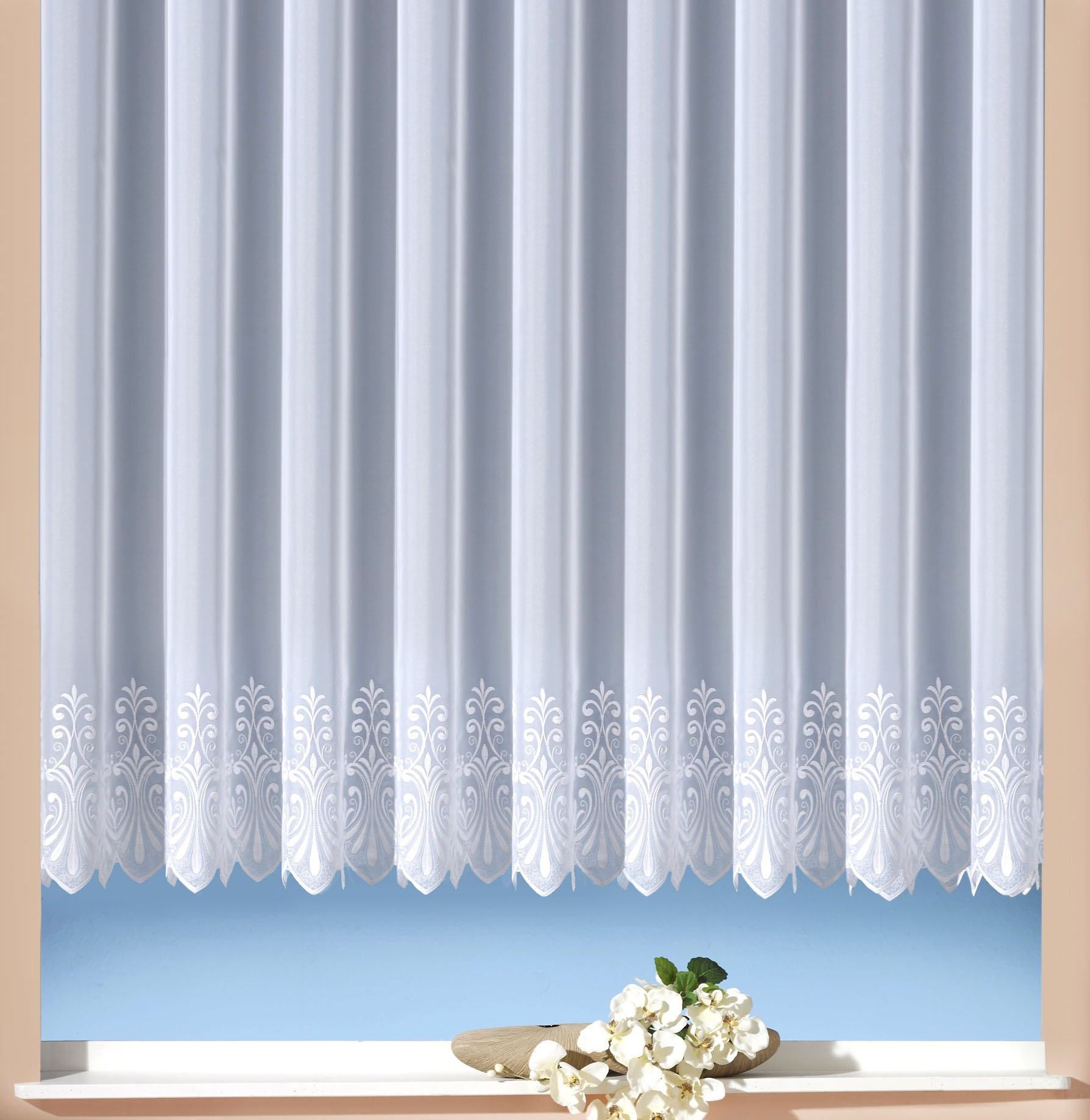 Weckbrodt Gardine »Heidelberg«, (1 St.), echte Stickerei, Voile, transparent, mit 1 oder 2 Bordüren, Store von Weckbrodt