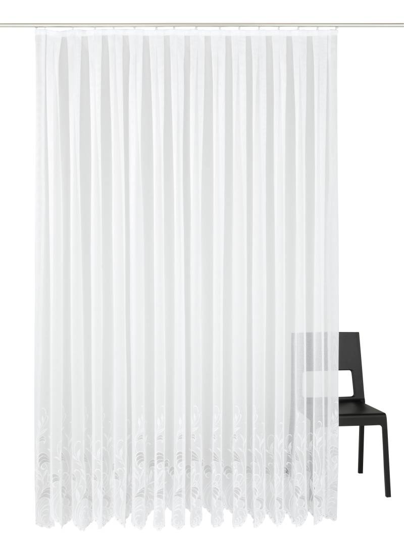 Weckbrodt Gardine »Jacqu«, (1 St.), feste Falten, Jacquard, halbtransparent, Bordüre, nach Mass, Store von Weckbrodt