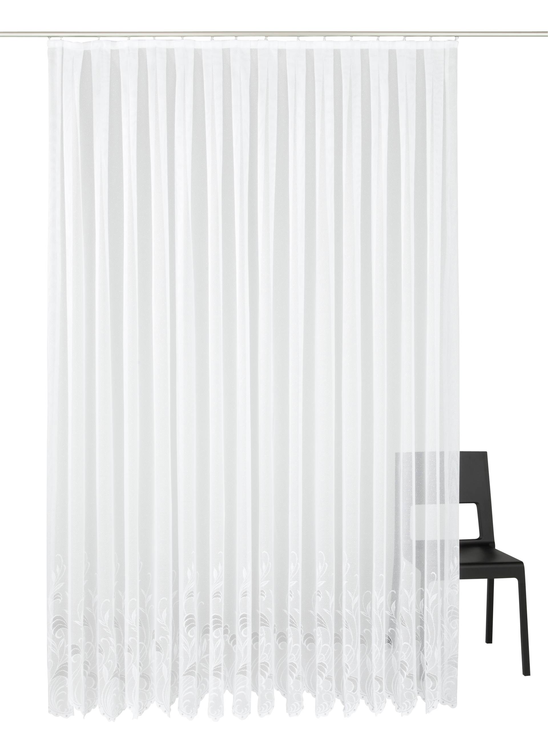 Weckbrodt Gardine »Jacqu«, (1 St.), feste Falten, Jacquard, halbtransparent, Bordüre, nach Mass, Store von Weckbrodt