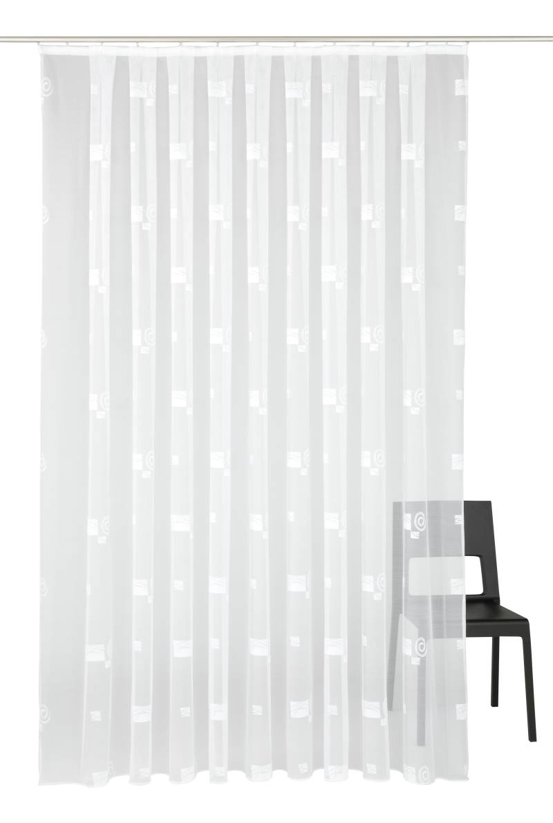 Weckbrodt Gardine »Jacquardstore BL-MW«, (1 St.), feste Falten, Jacquard, Allover, Motiv, Bleiband, nach Mass, Store von Weckbrodt