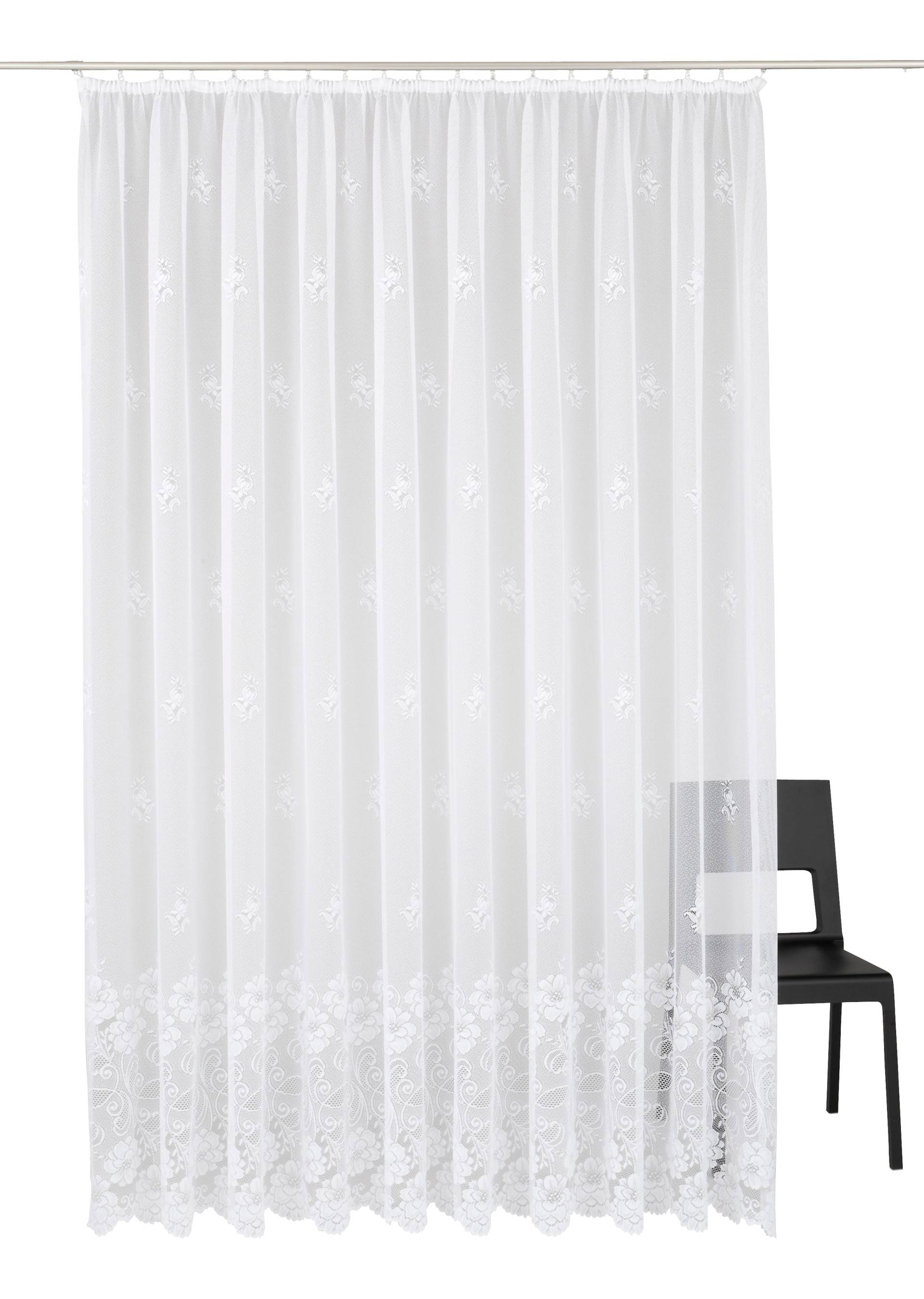 Weckbrodt Gardine »Montello«, (1 St.), Jacquard, strukturiert, Allover,floral,halbtransparent, Bordüre, Store von Weckbrodt