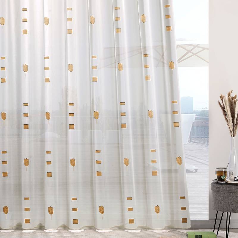 Weckbrodt Gardine »Ruby«, (1 St.), Webscherli, Bedruckt, Allover,Floral, halbtransparent, Bleiband, Store von Weckbrodt