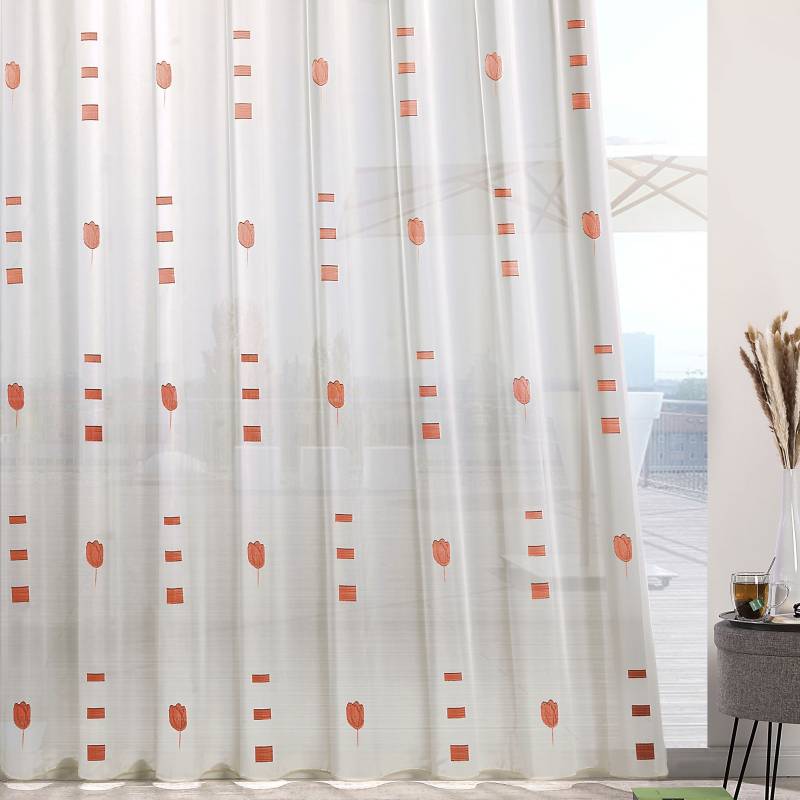 Weckbrodt Gardine »Ruby«, (1 St.), Webscherli, Bedruckt, Allover,Floral, halbtransparent, Bleiband, Store von Weckbrodt