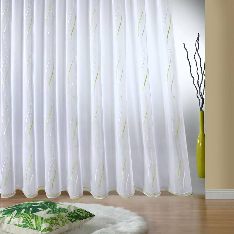 Weckbrodt Gardine »VIVIEN«, (1 St.), echte Stickerei, Voile, Allover, Motiv, Halbtransparent, gebogt, Store von Weckbrodt
