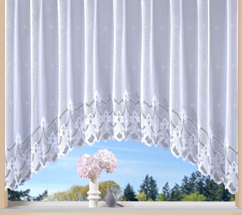 Weckbrodt Gardine »Weimar«, (1 St.), Jacquard, C-Bogen, floral, Halbtransparent, Sockel, Bordüre, Store von Weckbrodt