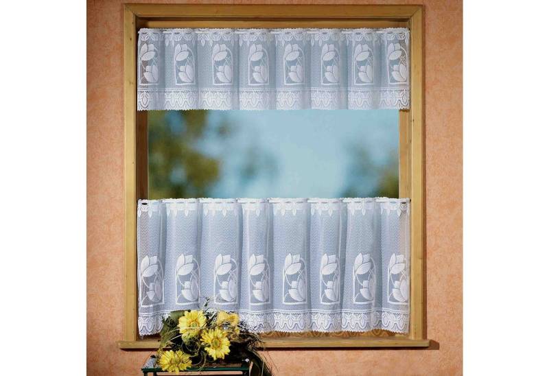 Weckbrodt Scheibengardine »Aachen«, (2 St.), Bistro, Jacquard, halbtransparent, 2teiliges Set, Gardine, Store von Weckbrodt