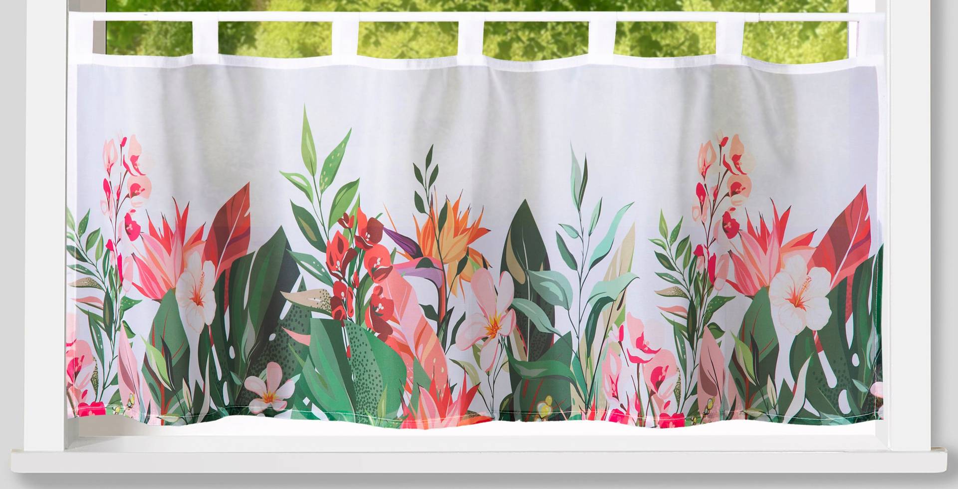 Weckbrodt Scheibengardine »Arabella«, (1 St.), Voile, halbtransparent, bedruckt, HxB 45x120cm, Gardine, Store von Weckbrodt