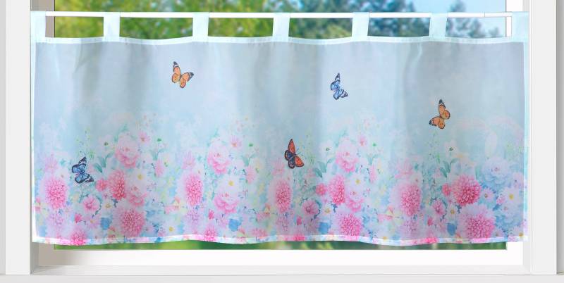Weckbrodt Scheibengardine »Capri«, (1 St.), Voile, halbtransparent, bedruckt, HxB 45x120cm, Gardine, Store von Weckbrodt