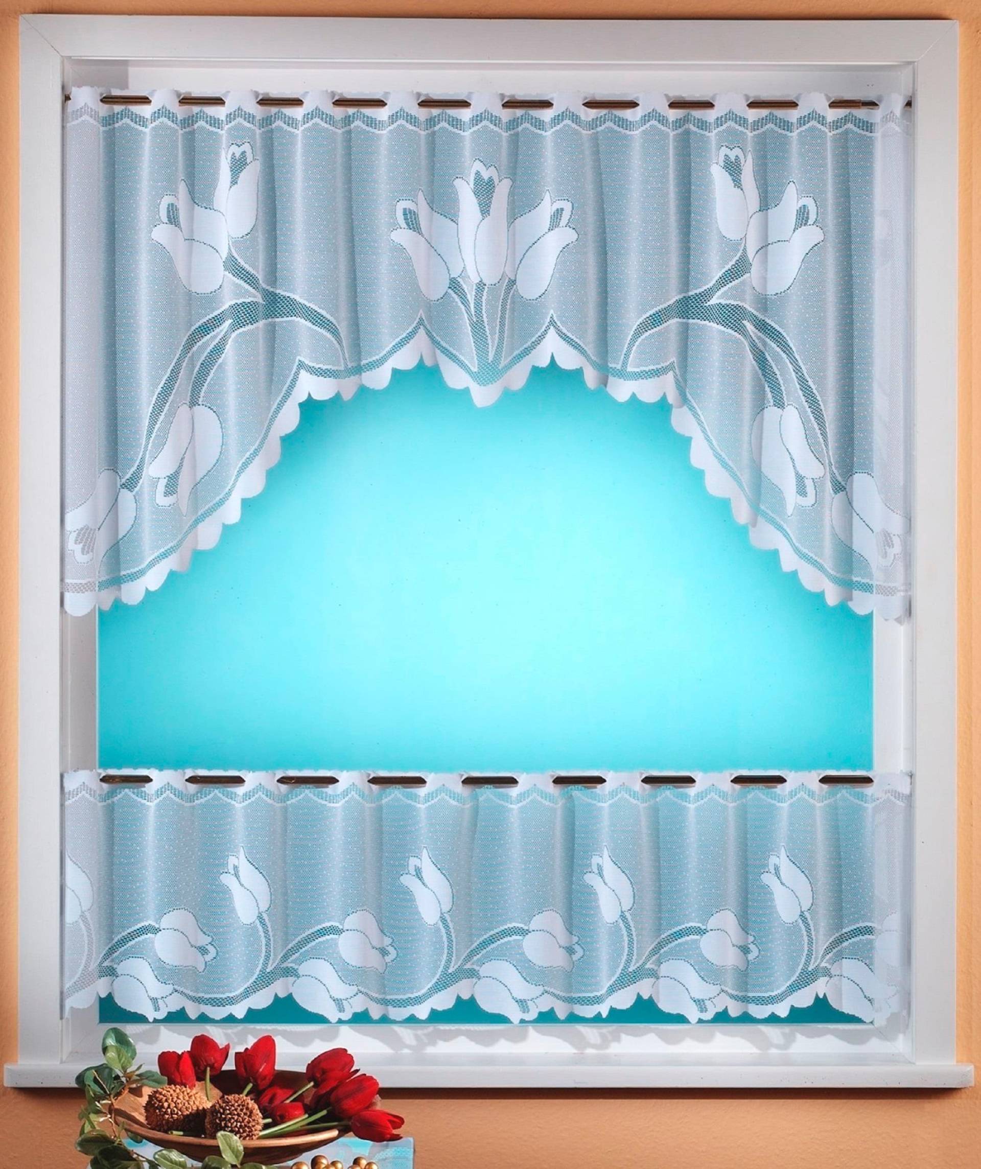 Weckbrodt Scheibengardine »Eliana«, (1 St.), Bistro, Jacquard, floral, 2teiliges Set, Gardine, Store von Weckbrodt