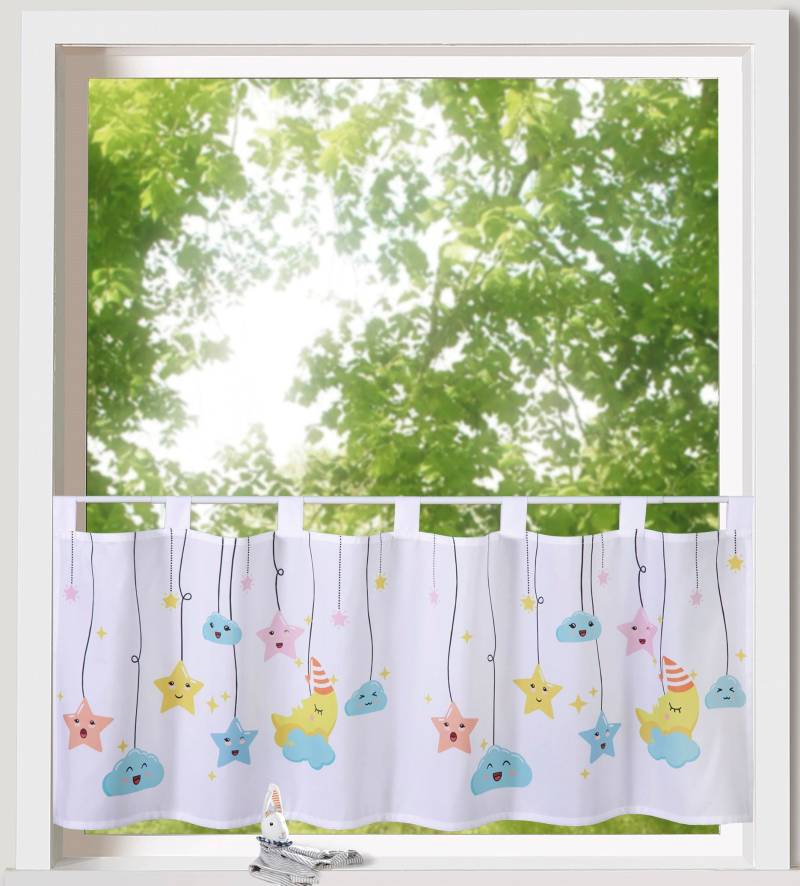Weckbrodt Scheibengardine »Emma«, (1 St.), Bistro, Voile, Kinder, bedruckt, HxB 45x120cm, Gardine, Store von Weckbrodt