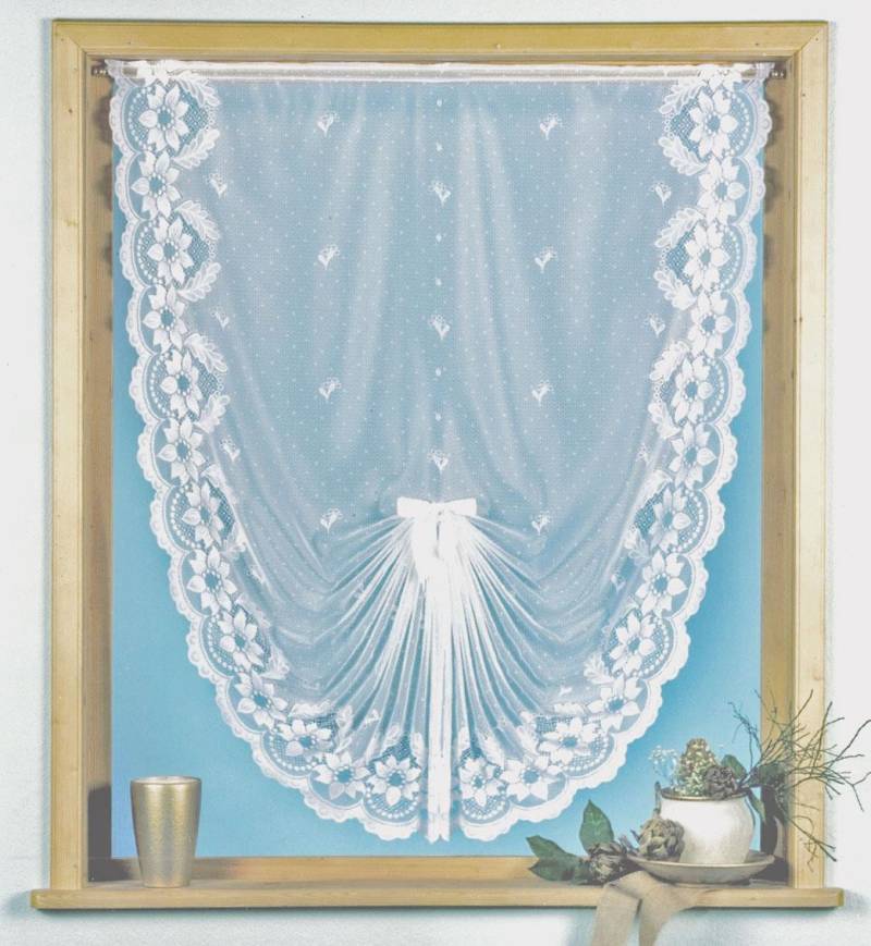 Weckbrodt Scheibengardine »Flensburg«, (1 St.), Jacquard, Schwalbenschwanz, floral, Bordüre, gebogt, Gardine, Store von Weckbrodt