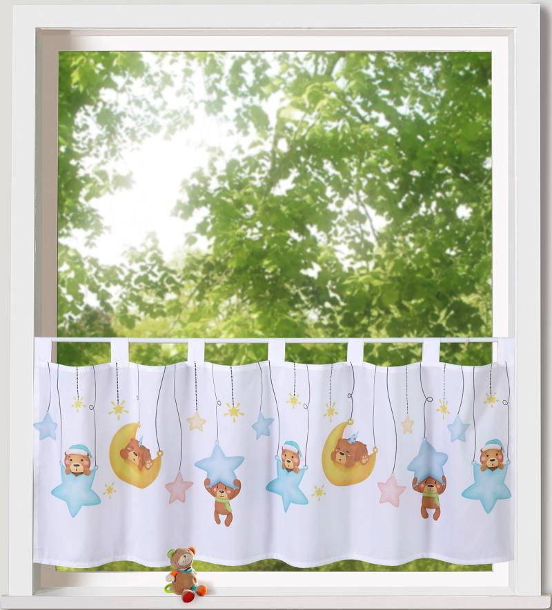 Weckbrodt Scheibengardine »Henry«, (1 St.), Bistro, Voile, Kinder, bedruckt, HxB 45x120cm, Gardine, Store von Weckbrodt