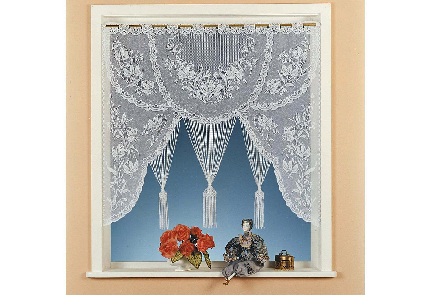Weckbrodt Scheibengardine »Konstanz-A«, (1 St.), Fadengardine, Jacquard, floral, geblümt, Store von Weckbrodt