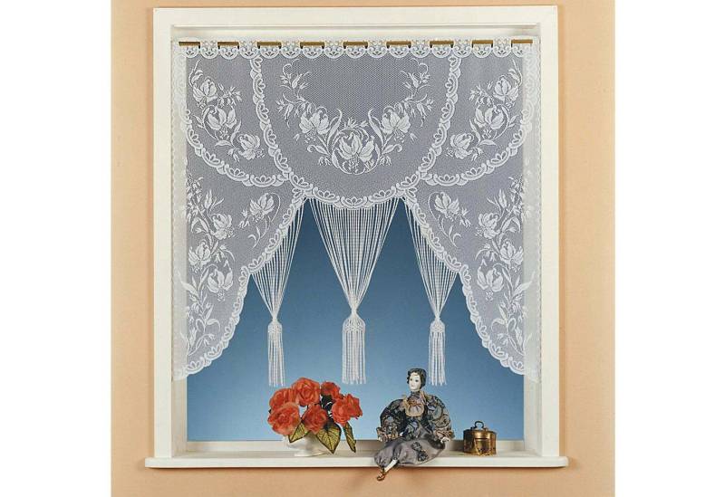 Weckbrodt Scheibengardine »Konstanz-A«, (1 St.), Fadengardine, Jacquard, floral, geblümt, Store von Weckbrodt
