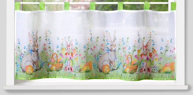 Weckbrodt Scheibengardine »Krümel«, (1 St.), Bistro, Voile, Ostern, halbtransparent, HxB 45x120cm, Gardine, Store von Weckbrodt