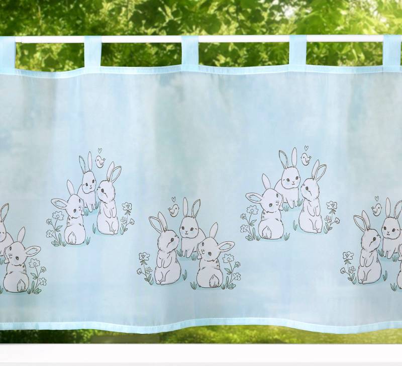 Weckbrodt Scheibengardine »Linus«, (1 St.), Bistro, Voile, bedruckt, Ostern, Kinder, HxB 45x120cm, Gardine, Store von Weckbrodt
