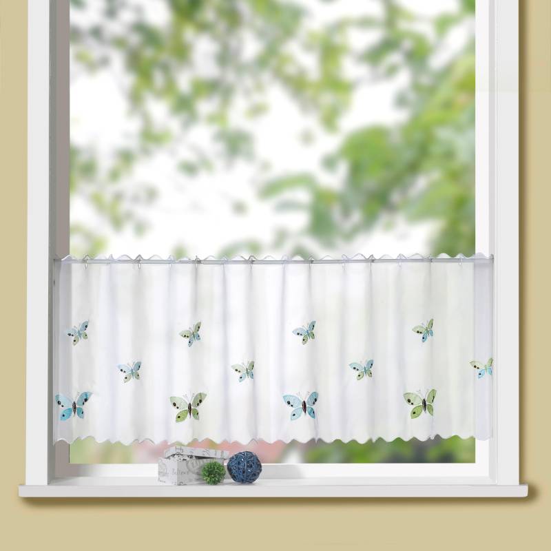 Weckbrodt Scheibengardine »Mayleen«, (1 St.), Bistro, Voile, echte Stickerei, HxB 45x150cm, Gardine, Store von Weckbrodt