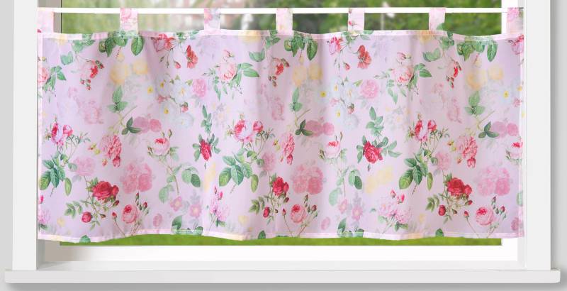 Weckbrodt Scheibengardine »Rosalie«, (1 St.), Bistro, Voile, bedruckt, floral, HxB 45x120cm, Gardine, Store von Weckbrodt