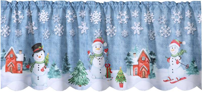 Weckbrodt Scheibengardine »Schneemann«, (1 St.), Bistro, Gardine, Tunnelzug, blickdicht, bedruckt, HxB 45x120cm, Store von Weckbrodt