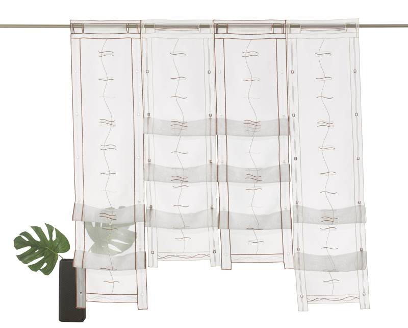 Weckbrodt Scheibengardine »Selina«, (1 St.), Hochraff, Gardine, Voile, echte Stickerei, transparent, Store von Weckbrodt