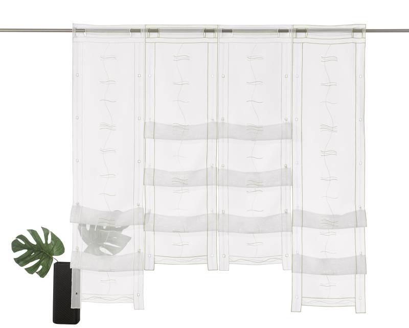 Weckbrodt Scheibengardine »Selina«, (1 St.), Hochraff, Gardine, Voile, echte Stickerei, transparent, Store von Weckbrodt